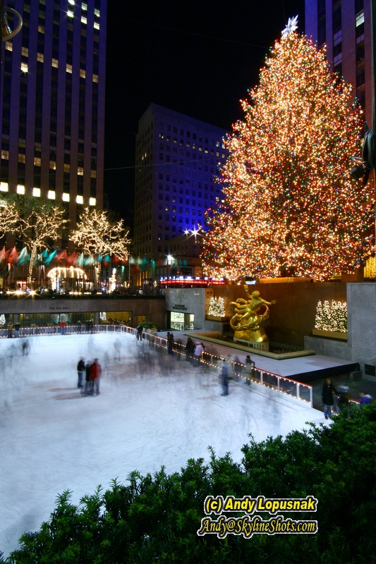 New York City Christmas at night