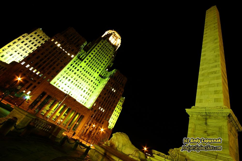 Buffalos City Hall & Niagara Square at Night