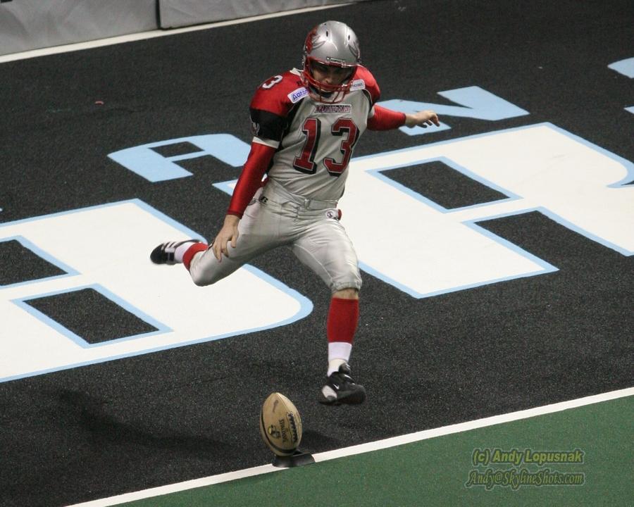 Grand Rapids Rampage kicker Brian Gowins