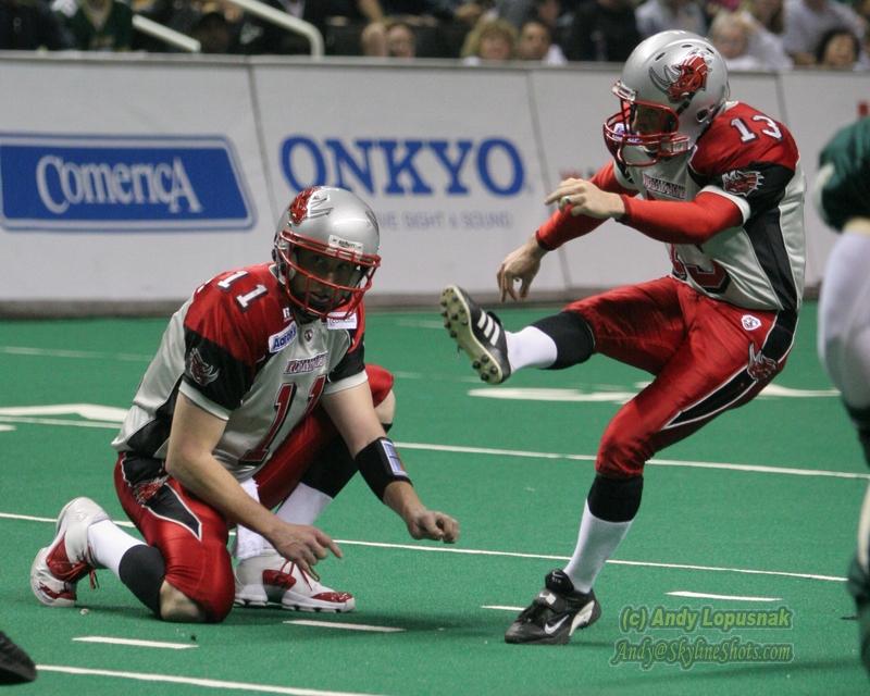 Grand Rapids Rampage kicker Brian Gowins