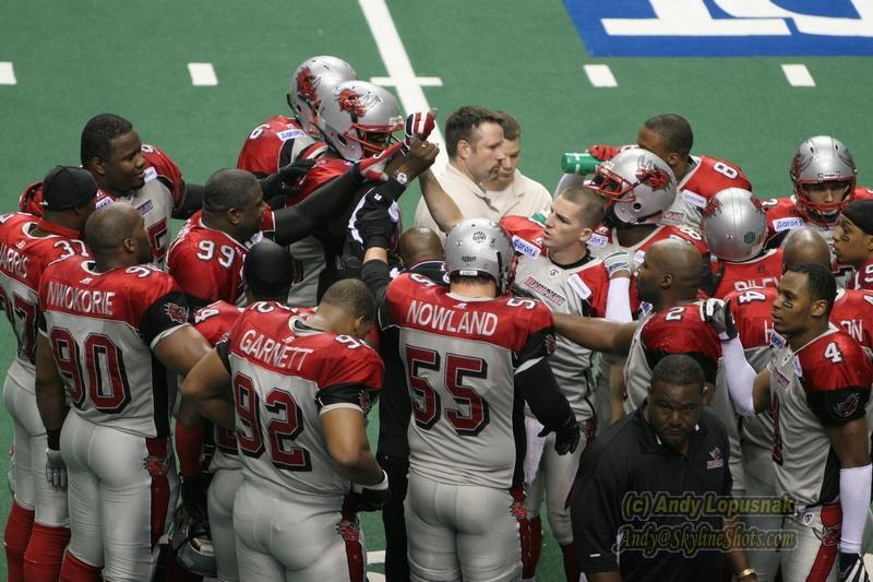 Grand Rapids Rampage huddle
