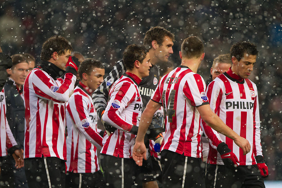 Ibrahim Afellay with his PSV teammates