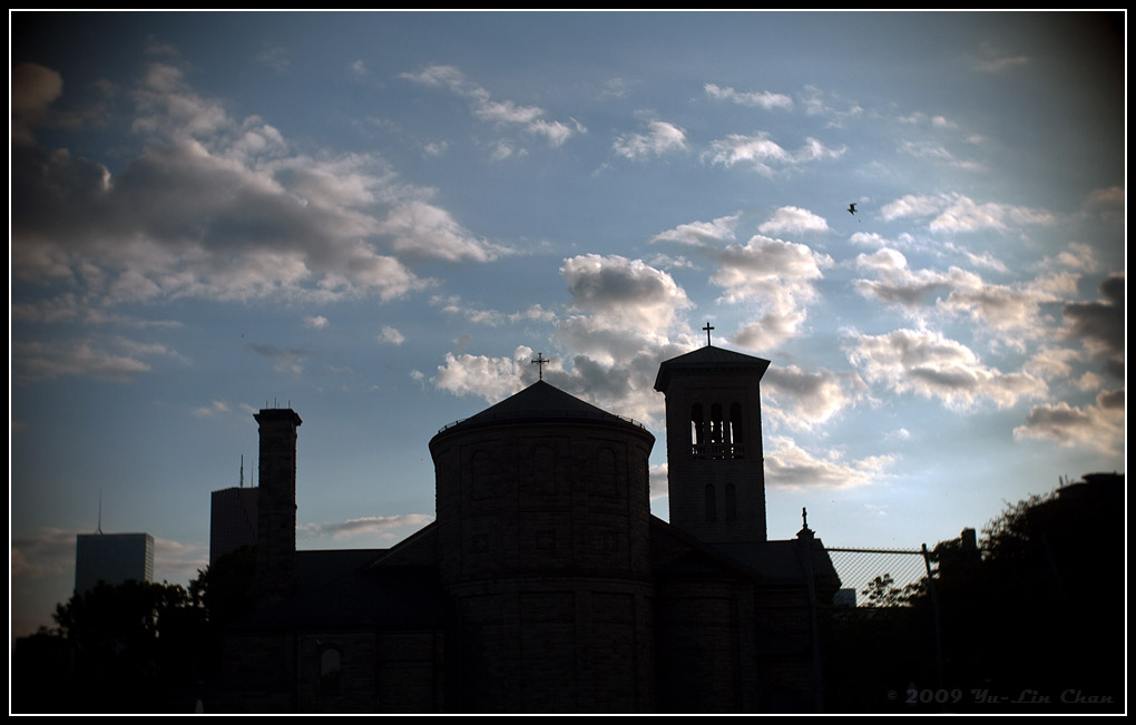 Church in silhouette