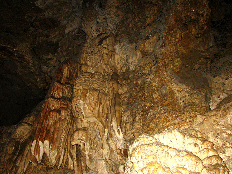 Formations in one of the Horne Lake Caves