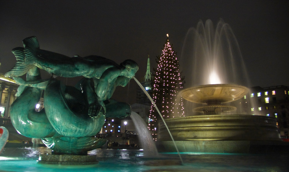 Fountain at night