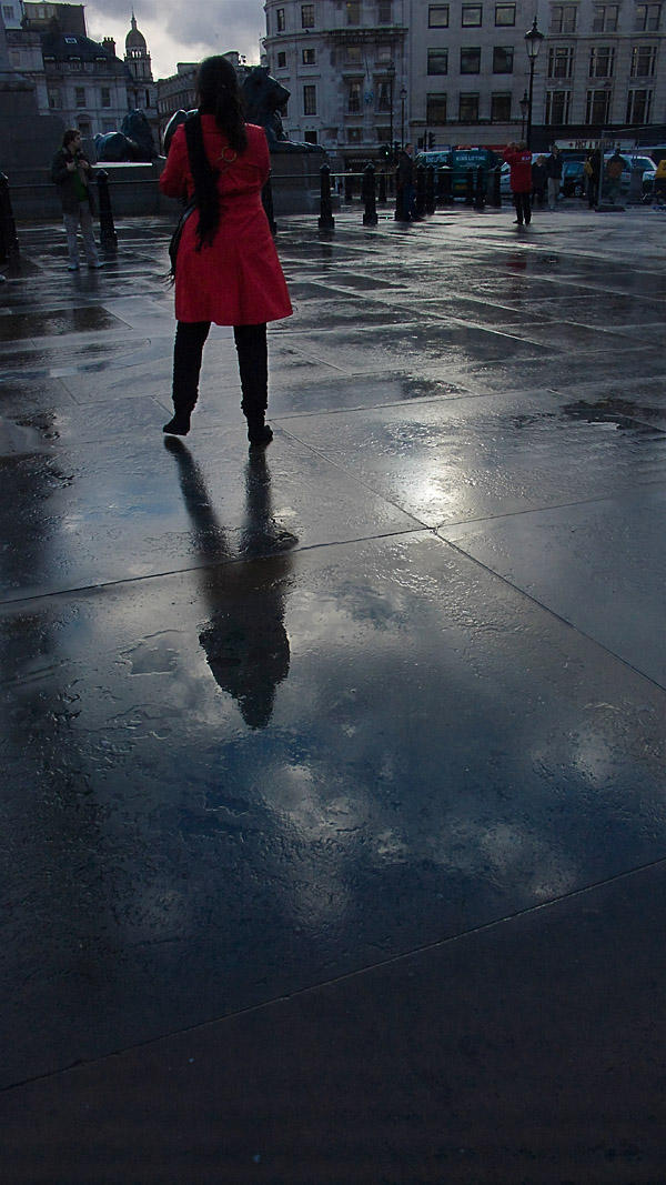 Girl in a red coat