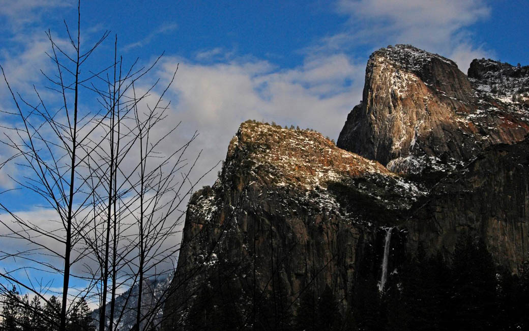 Bridalveil and Cathedral Rocks