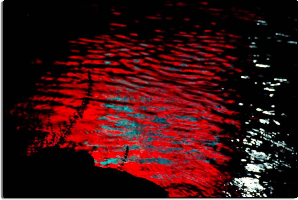 Neon Reflected in an Irrigation Canal, Bakersfield