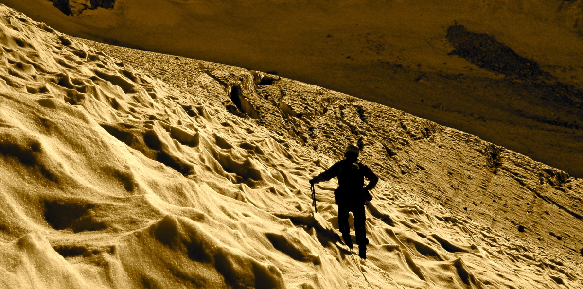 Palisade Glacier and mountaineer