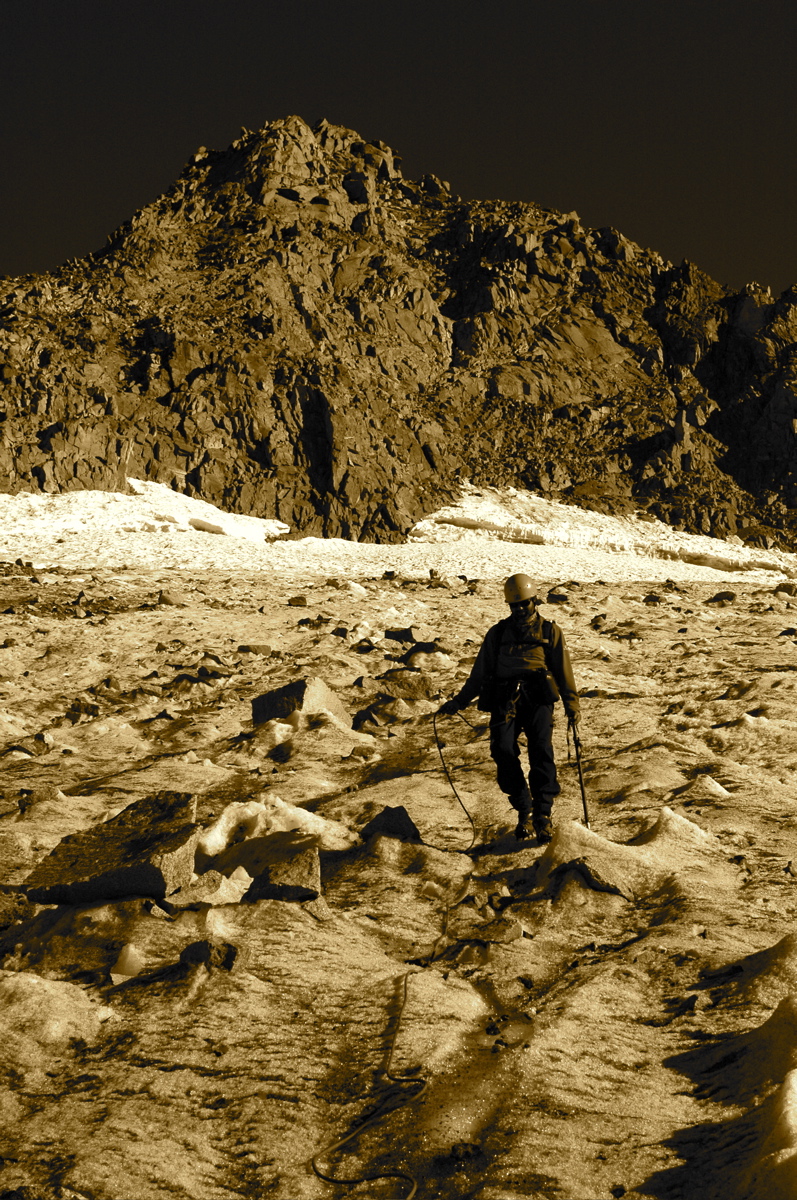 Coming off the Palisade Glacier