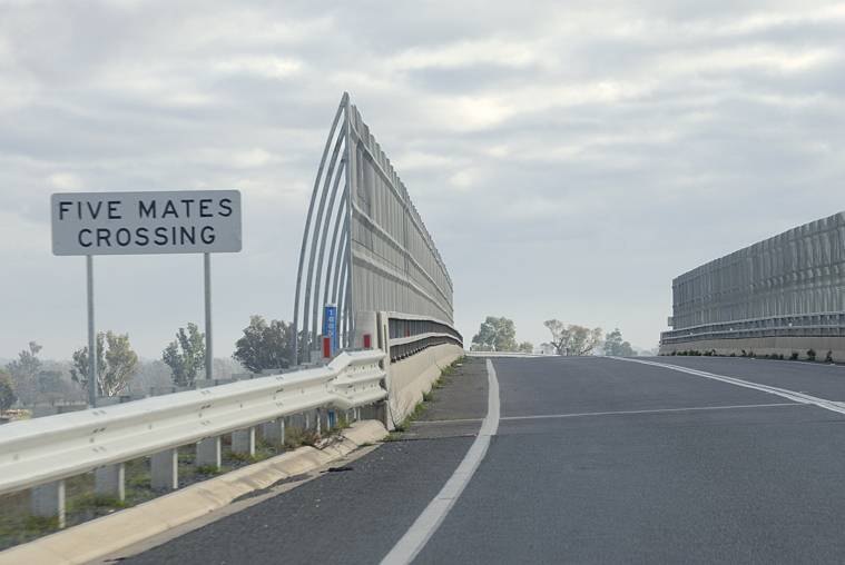 This bridge was built over a railway line in a rural area as the result of a fatal accident in January 2001