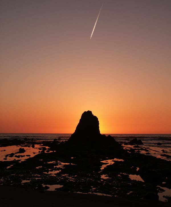 Widemouth Bay - Sunset behind Black Rock