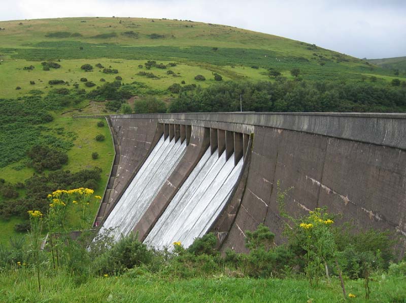 Meldon Reservoir in a Dartmoor valley.