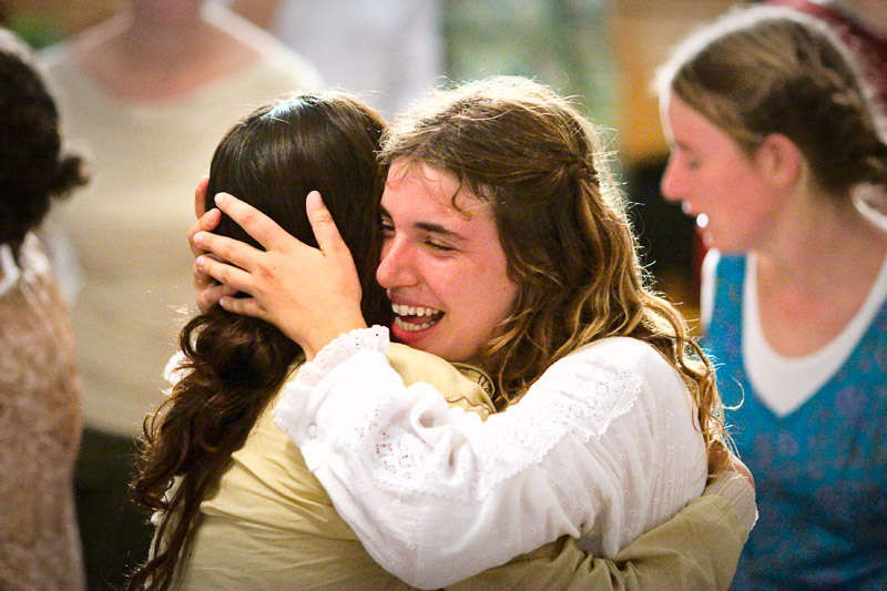 Bride embracing