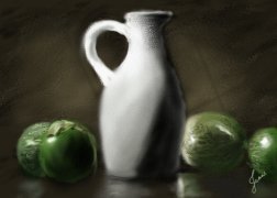 Eggplant and jug