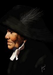 Lady in a black hat