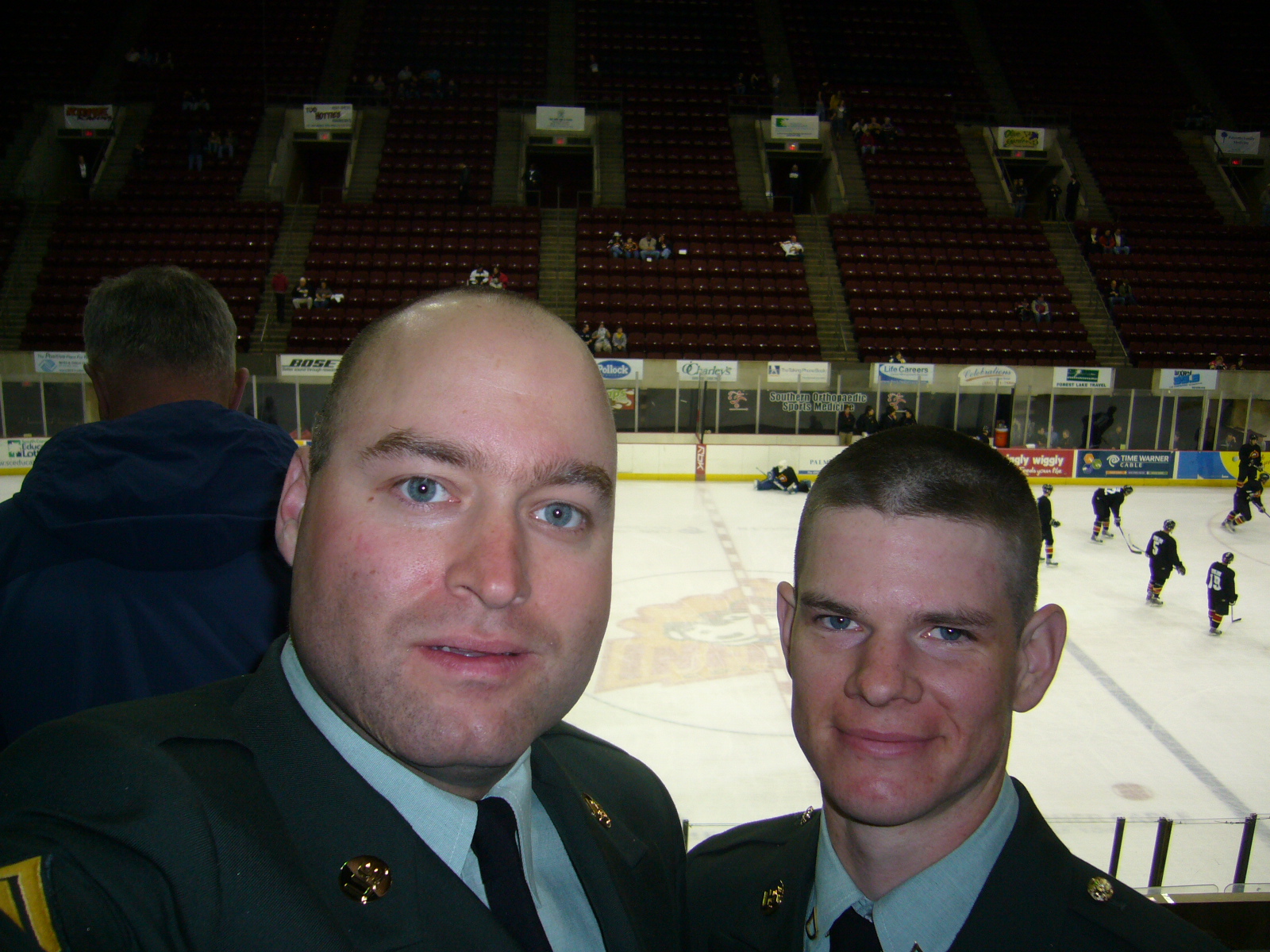 Knutson and I at a Hockey game