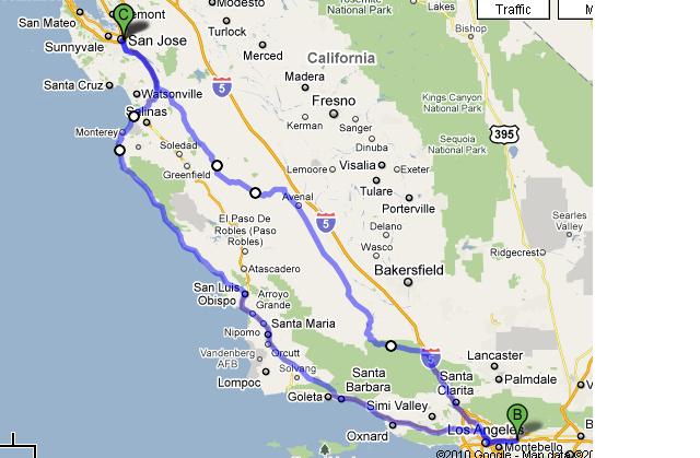 The route - courtesy of maps.google.com