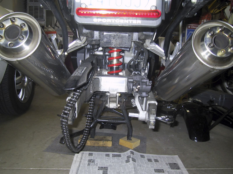 Rear wheel removed