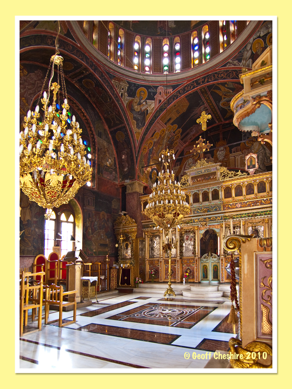 Inside church at Siana