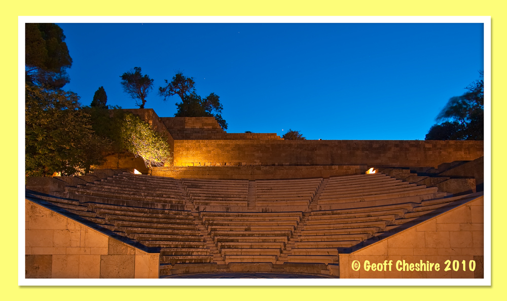 Amphitheatre at night, Rhodes Town