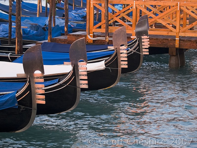 Gondolas at sunrise