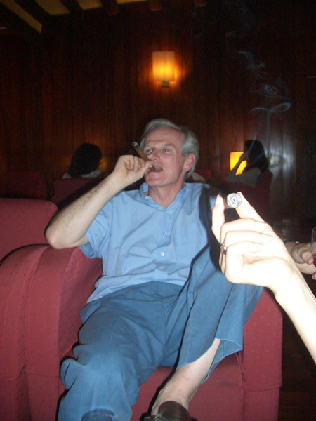 Bill enjoys his cigar