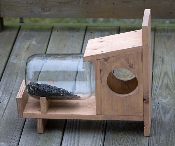 Glass Jar Squirrel Feeder