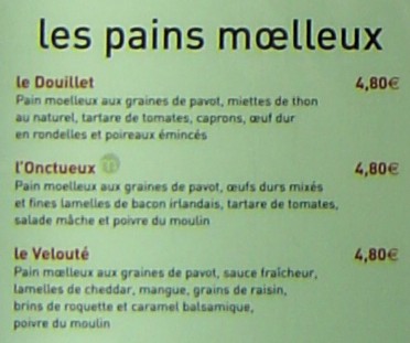 Class'croute Menu - Les Pains Moelleux