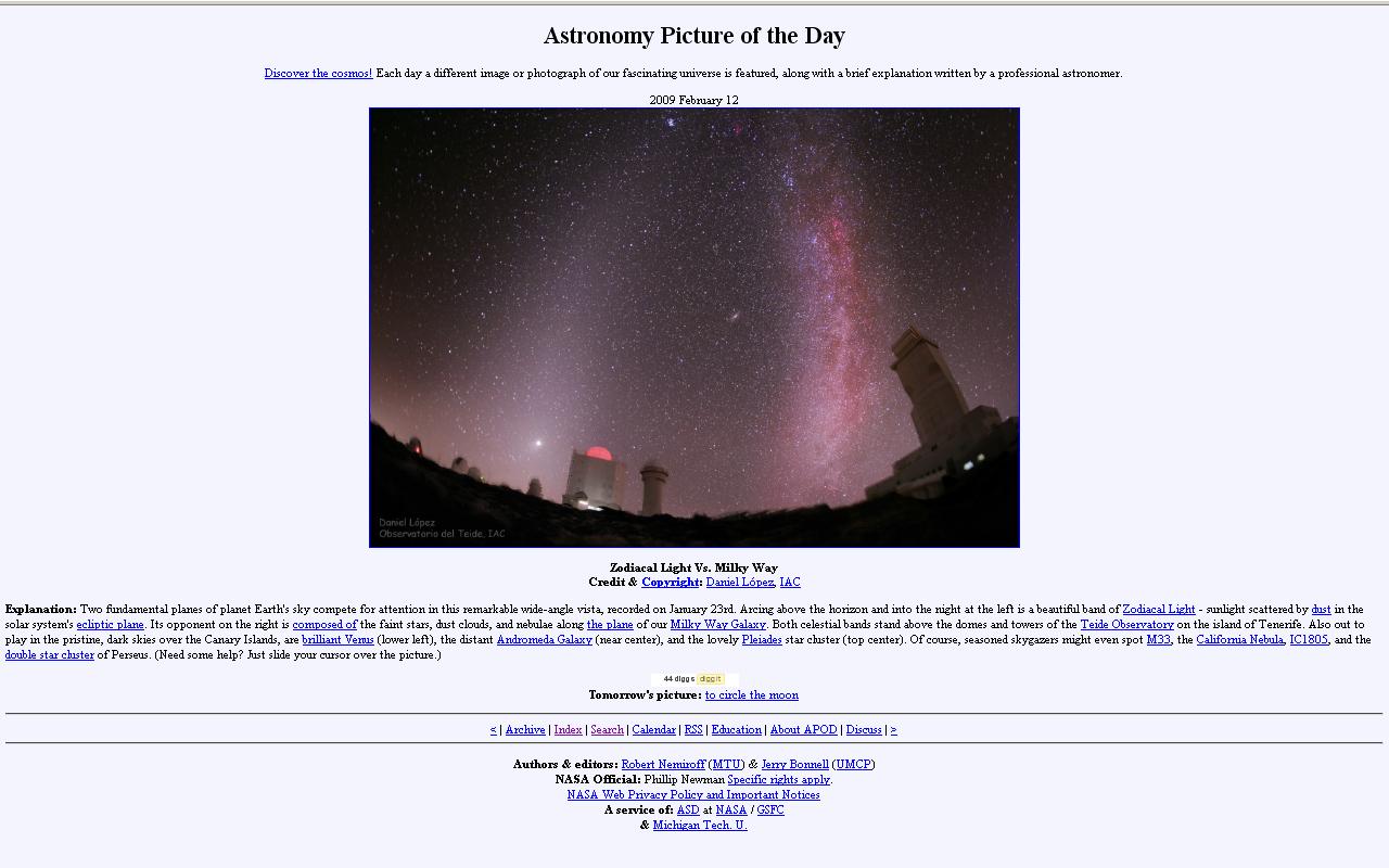 Luz zodiacal contra Via Lactea