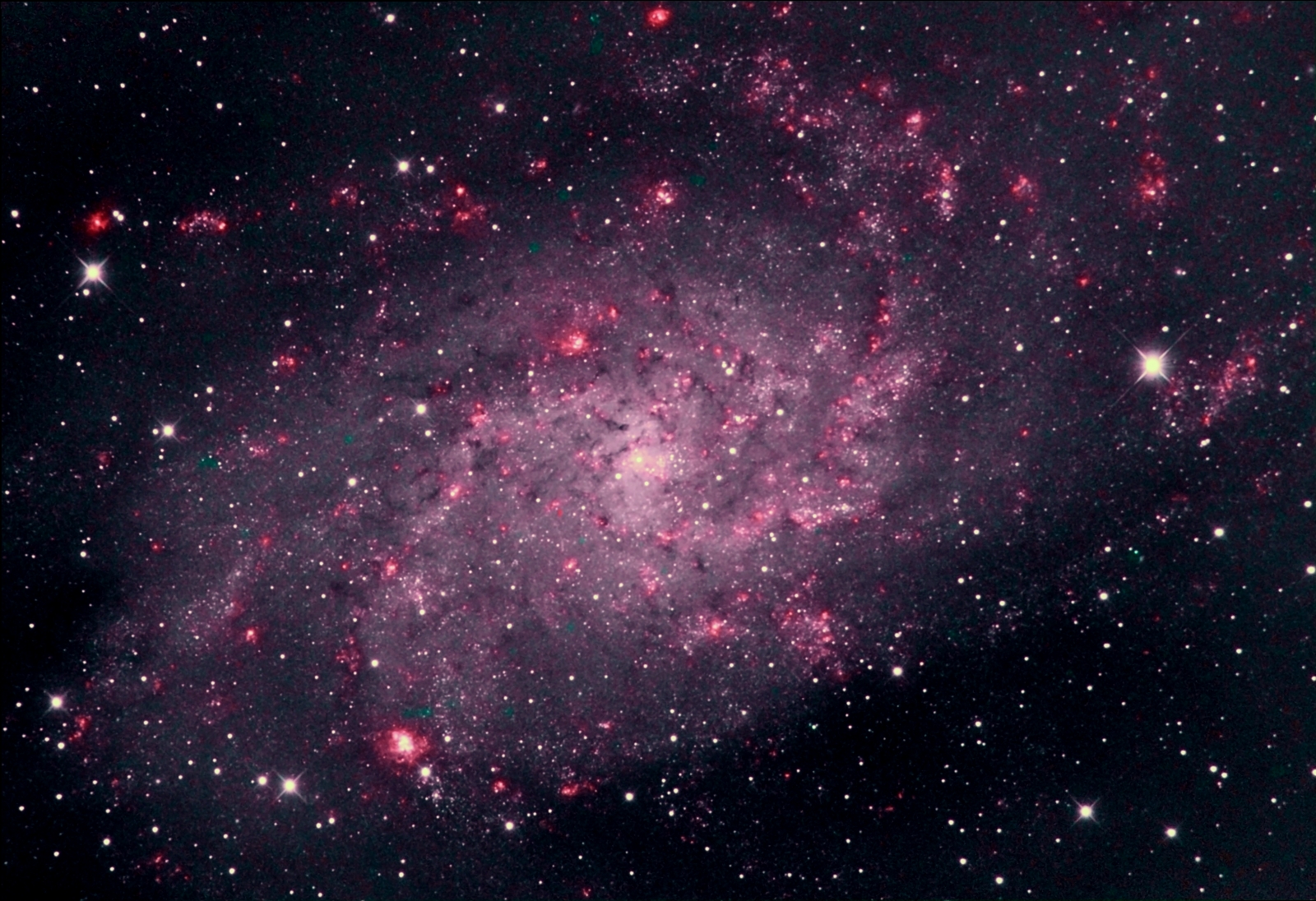 Messier-33 with HOO false colours