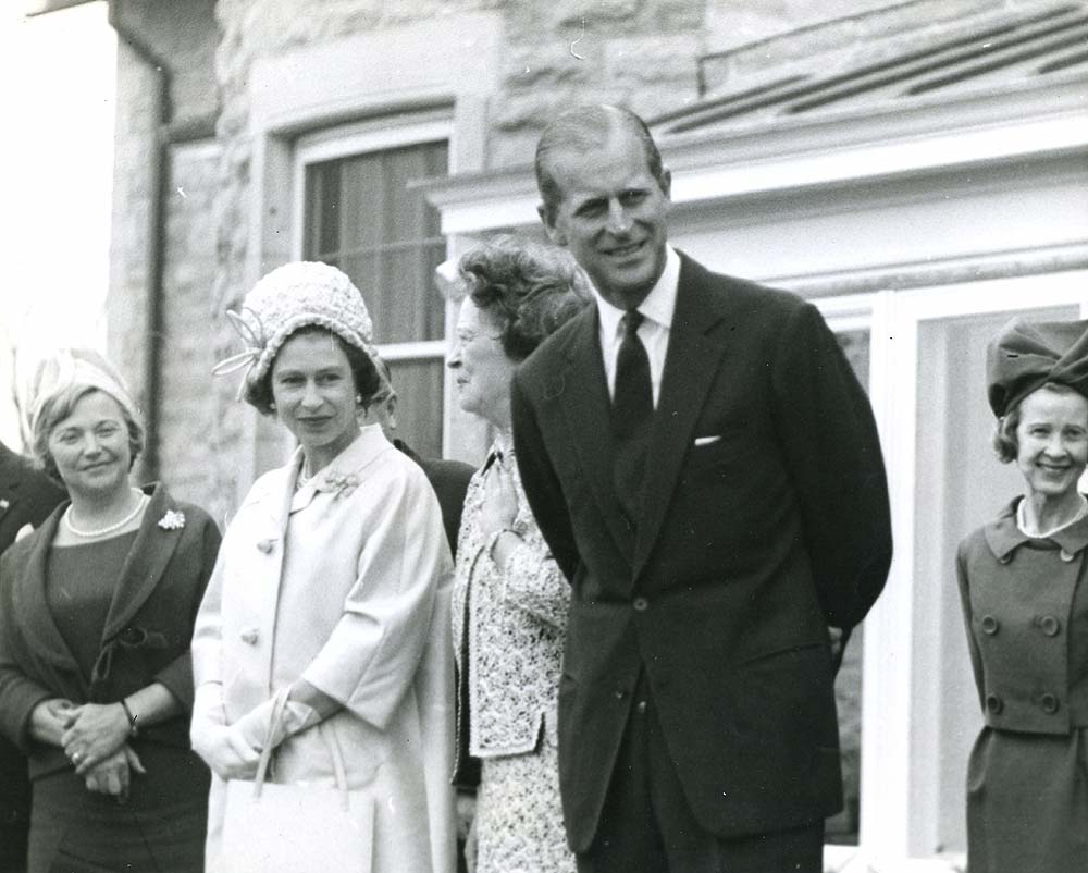 Queen Elizabeth and Prince Phillip during Penguin presentation