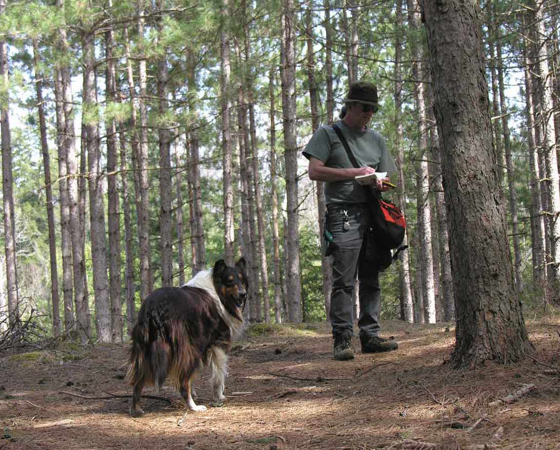 Don & Sabrina taking GPS reading at Baird Woods