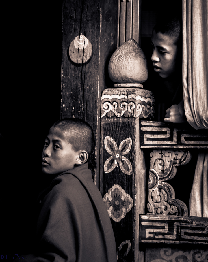 Monks at the Paro Dzong