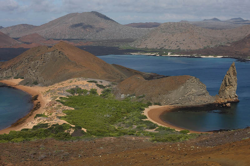 Double-sided beach from the summit of Bartolom Island