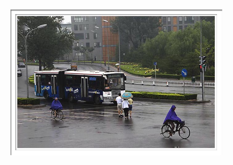 Beijing Street Scene - A Rainy Day