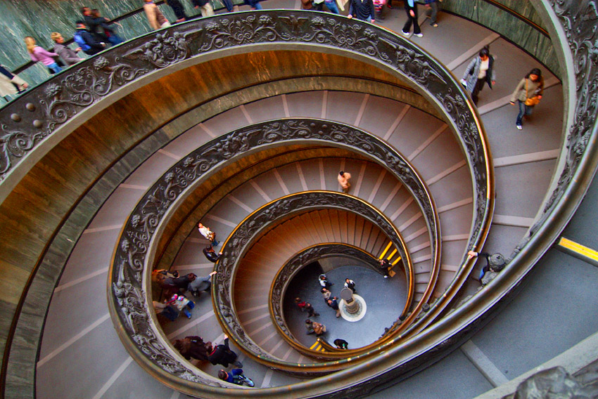 Michelangelos winding stairs. Vatican. Rome