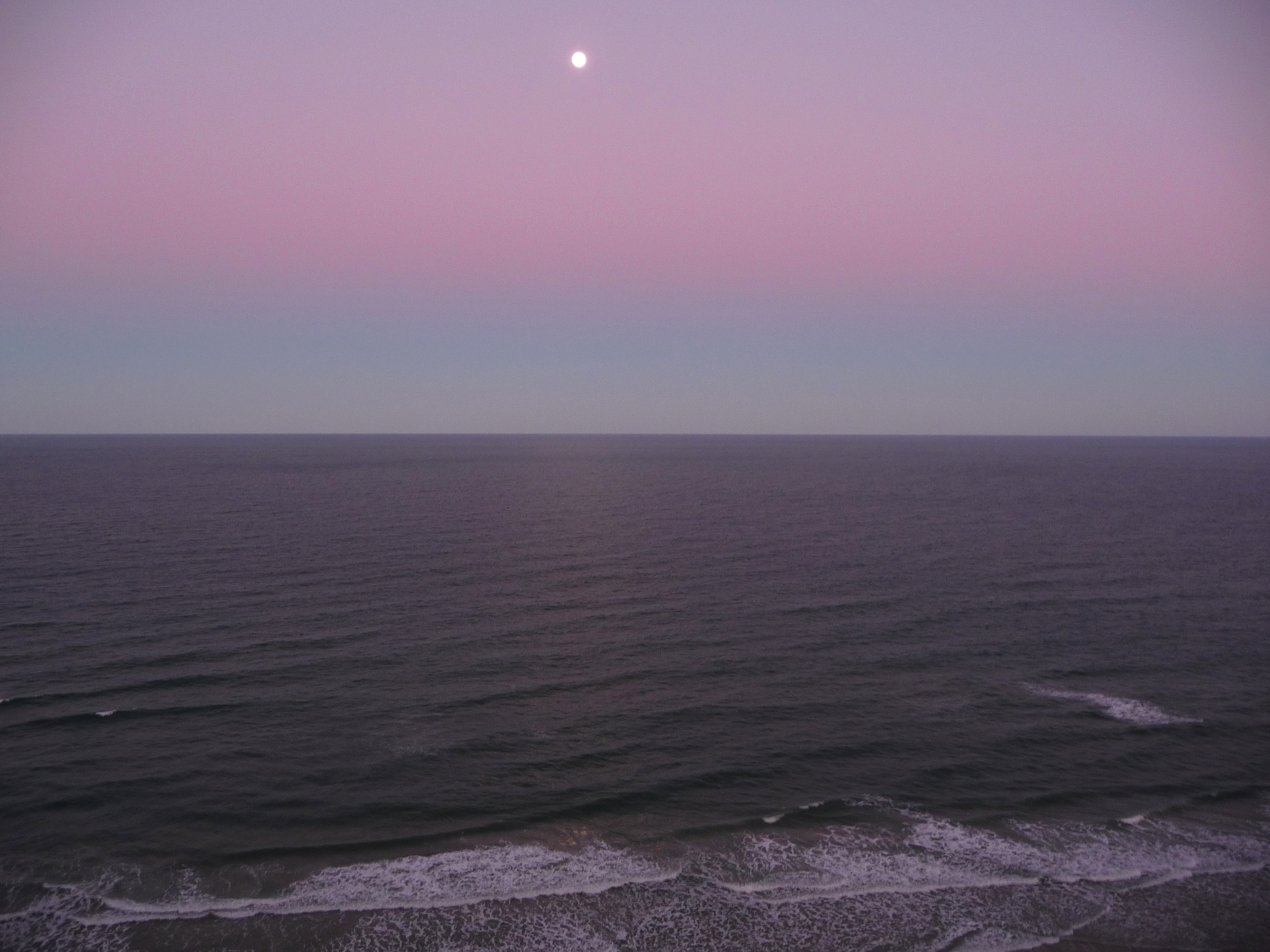Moonrise over the Atlantic Ocean