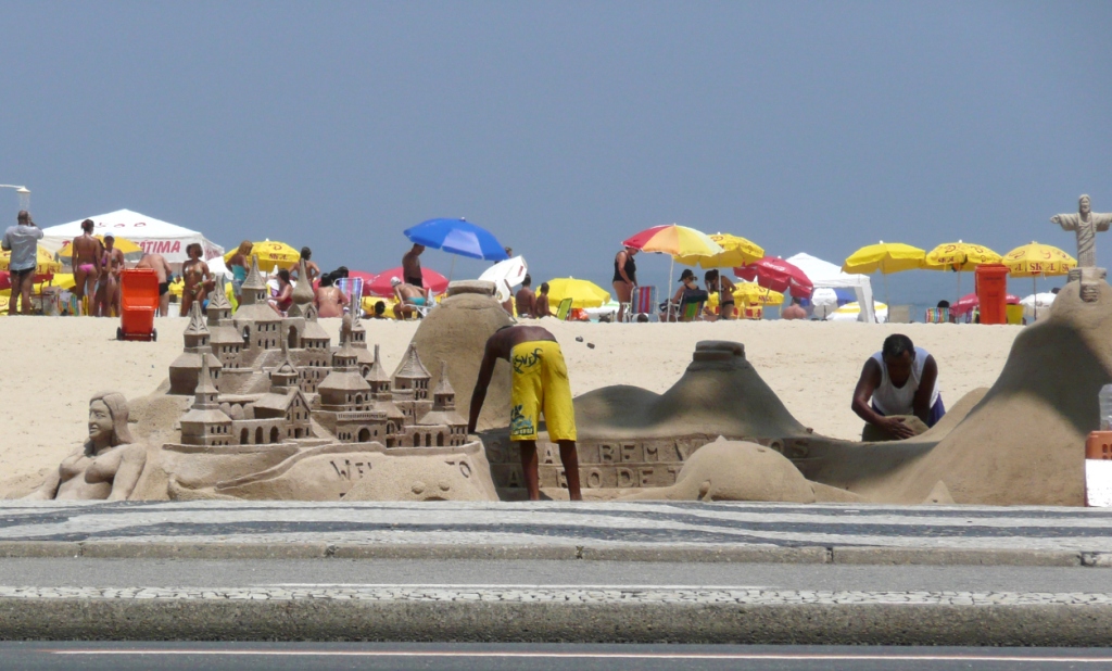 Sand Art on Copacobana Beach