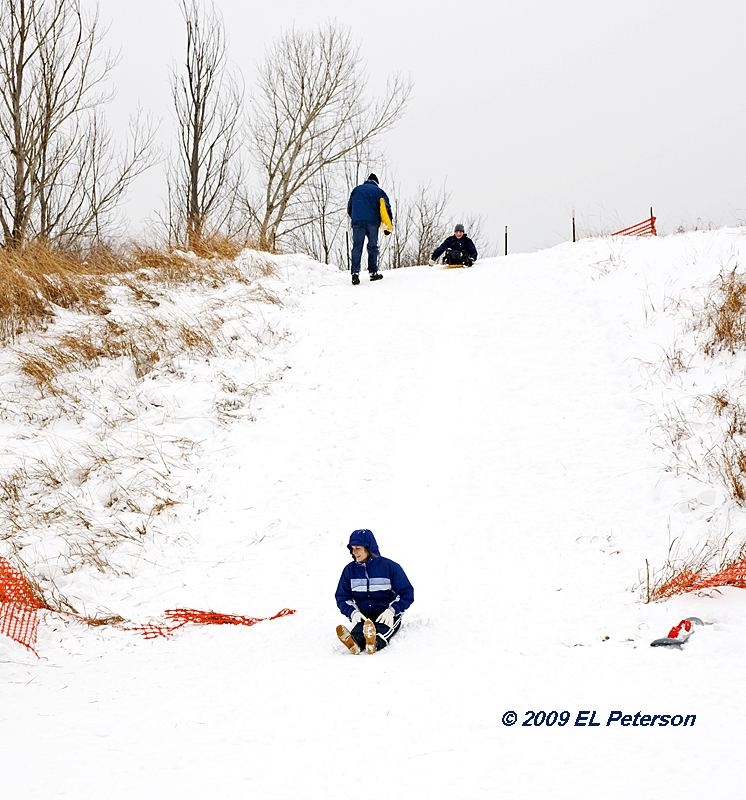 According to mom all that is needed is a butt for sleding.