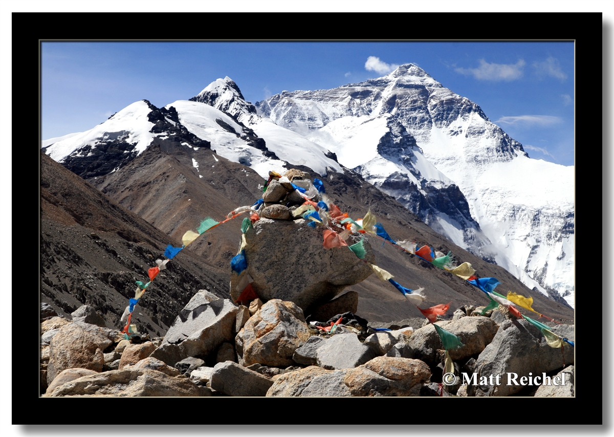 Mount Everest as seen from above Base Camp, Tibet