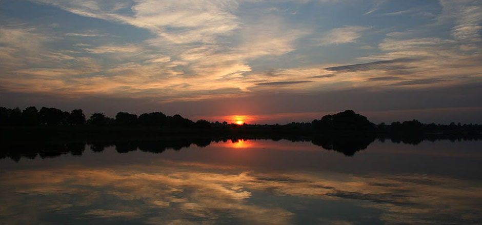 Sunset at Biskupins Lake