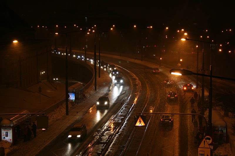 Warsaw under snow