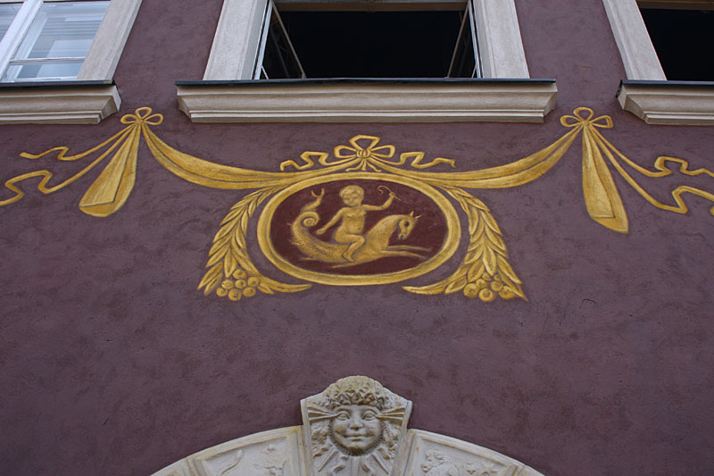 Painted decoration on wall