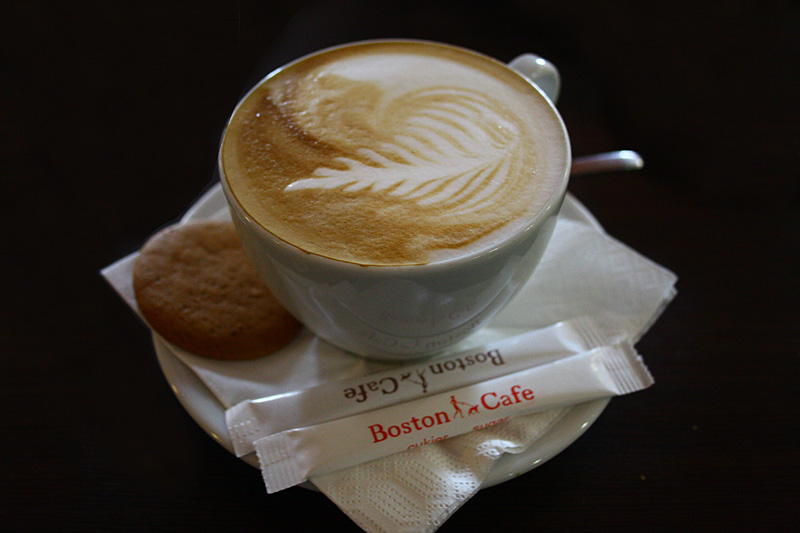 a cup of hot coffee on cold winter morning