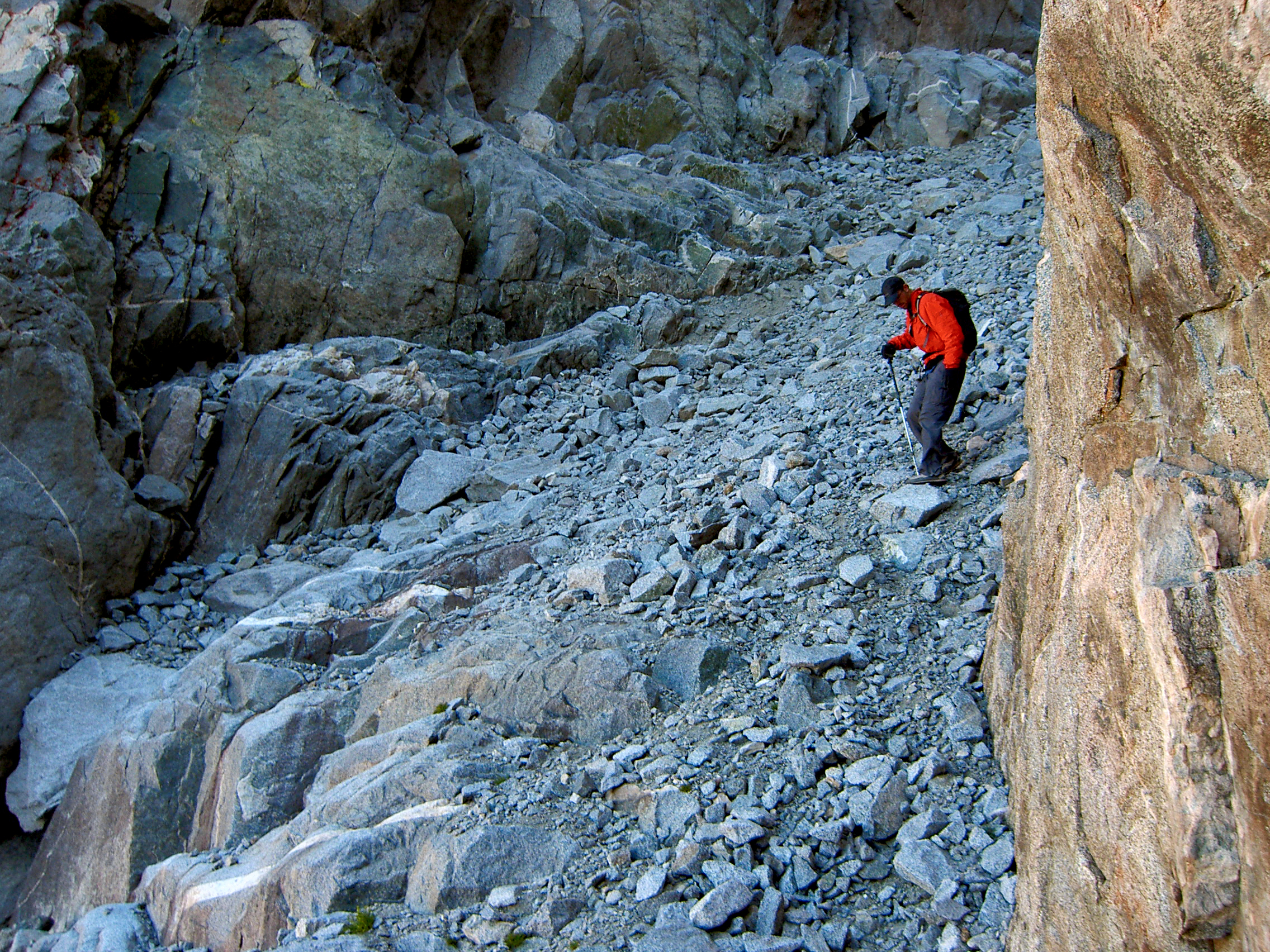 Descending from Thunderbolt Peak