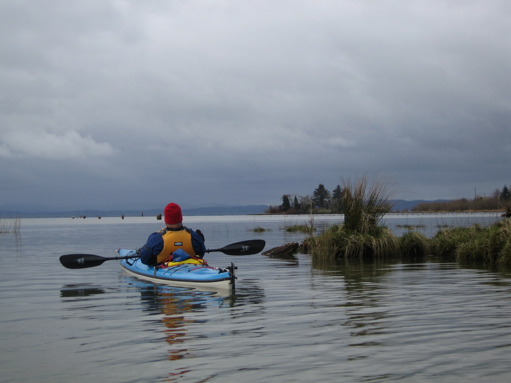 Dave on quiet water overlooking Grays Bay.  Terry Turner photo.