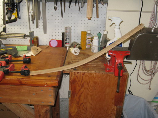 Test bend released; some springback, but not much.
