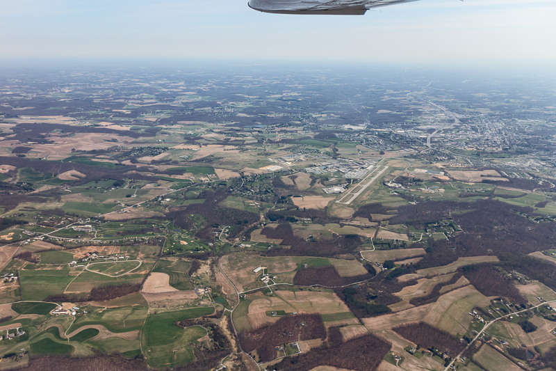 Typical day over Northern Maryland.  That's Carroll County Airport in the picture.