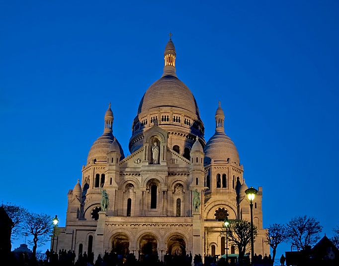 Sacred heart after sunset, Paris